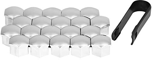 X AUTOHAUX 20Stk. 17mm Universal Radschraubenkappen Radschrauben Radmuttern Kappen Plastik Abdeckkappe für Auto Silber