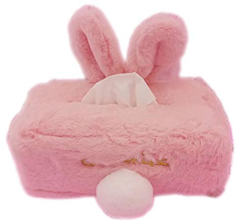 aoory Taschentuchbox Halter Soft Roll Rabbit für Auto Sofa Mädchen Zimmer Pink Rose