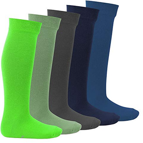 Footstar Calze al ginocchio per bambini (5 paia) – Everyday! – Calzini lunghi per ragazze e ragazzi, Cool Colours, 27-30