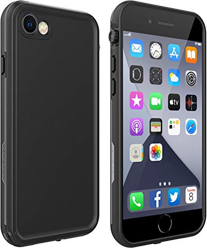 LOVE BEIDI iPhone SE 2020 Waterproof Case, iPhone 8 7 Waterproof Case Cover with Screen Protector, Life Shockproof Snowproof Phone Case for iPhone 8 7 SE 2020 4.7 (iPhone 7/8 /SE 2020 Black)