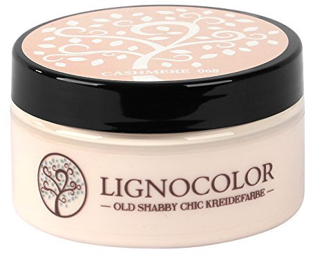 Lignocolor 100ml Kreidefarbe (Cashmere) Shabby Chic Lack Landhaus Stil Vintage Look Chalky finish