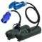 IntuiFlex CEE Adapter Stecker Kupplung Schutzbox/Kabelbox Set Grün - Camping Boot Wohnmobil Wohnwagen Zubehör - H07RN-F 3x2,5mm 230V 16A Campingstecker Adapter Kabel 1,5m u. 0,3m Camping Adapter Strom