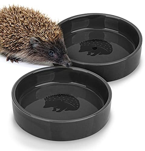 WILDLIFE FRIEND I Igel Futterschale + Trinkschale [2er Set] – 12cm Futterstation stehend I Futterhaus – Futterspender für Igelhaus, Igelfutterhaus - Wetterfest Igelfutterschüssel