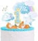 1st Kuchen Dekoration Happy Birthday Tortendeko 1. Geburtstag Kuchen Topper Kuchendekoration Kuchendeko Cake Topper Blau Sterne Kitz Wolken für Junge Mädchen Kindergeburtstag Baby