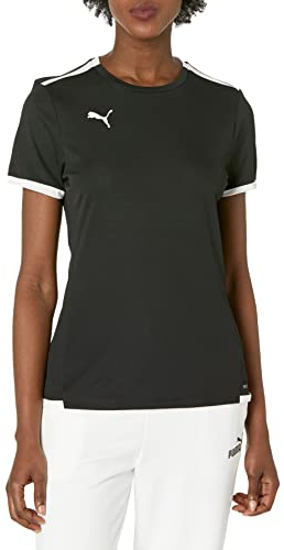 PUMA Damen Teamliga Jersey Hemd, Black Weiß, Mittel