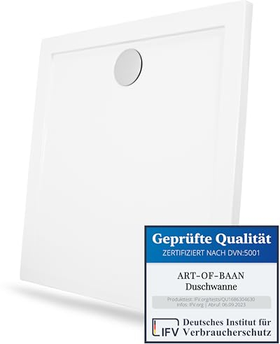 Receveur de douche ultra plat 100 x 80 100 x 90 120 x 80 120 x 90 140 x 80 140 x 90 160 160 x 90 90 80 x 80 cm Blanc 3,5 cm + bonde baignoire Support monté. Bar 80 x 80