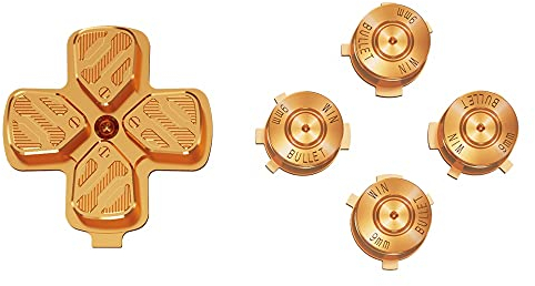 eXtremeRate Aluminium Knöpfe für ps5 Controller, DIY-Ersatz D-Pad & Action Buttons Custom Metall Steuerkreuz/Aktion Tasten Zubehör für ps5-KEIN Controller(Gold)