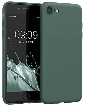 kwmobile Handyhülle für iPhone SE 2022 Hülle/iPhone SE 2020 / iPhone 8 / iPhone 7, für iPhone SE Hülle - Schutzhülle für kabelloses Laden - Case in Tannengrün