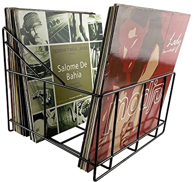 7even Vinyl Schallplatten Gitterbox Ständer/Vinyl-Record LP Aufbewahrungsbox (12 Box 45 Grad)