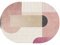 Rururug Teppich Oval Anti-Rutsch Home Office Esszimmer Wohnzimmer Schlafzimmer Küche Konferenzraum Kurzflor Teppiche, Rosa Beige, Mädchenzimmer,Oval 200 x 300 cm