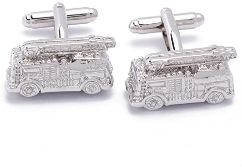 Manschettenknöpfe - Feuerwehr Auto Silber, Middel, Messing, Kein Edelstein