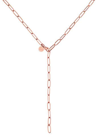 GD GOOD.designs Gliederkette Roségold Damen - Wasserfeste Y Kette I Verstellbare Ankerkette aus Edelstahl I Vergoldete Frauen Halskette