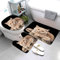 AOLIGL Badematte Katze Niedlich Tier Badematten Set rutschfest Waschbar Badgarnitur 3teilig - WC Deckelbezug U-förmigen Contour Badezimmerteppich Matte Flauschige Mikrofaser