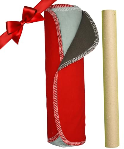 love our planet 2Ply 10 Reusable Unpaper Towels, Anti Stain Eco Friendly Kitchen Paper Roll, Natural Cleaning Cloths, Charcoal Bamboo and Cotton Flannel Paperless Kitchen Roll (Grey & Red)