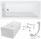 KOLMAN Badewanne MODERN Rechteck 180x80 mit Wannenträger, Ablaufgarnitur und Füßen Komplettset 4in1 Premium Original Acryl Wanne Siphon