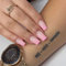 NICENEEDED Square Press On Nails Longueur Moyenne, Faux Ongles Ballerine Brillant Rose Dégradé, Colle Mignonne Sur les Ongles avec des Autocollants de Colle à Ongles pour les Femmes, les Filles, L'Us