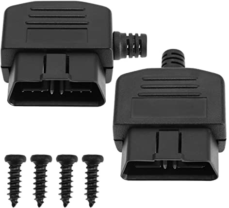 Be In Your Mind 2Pcs OBD2 16 PIN Male Connector Plug with Screws ABS OBD2 16 -Needle Connector Diagnostic Tool Adapter Car Accessories