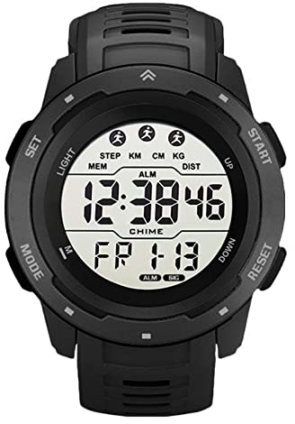Focket Reloj Digital Deportivo, Relojes Militares Luminosos Pantalla LED Impermeable con Cronómetro, Alarma, Relojes de Muñeca Reloj del Ejército Relojes Digitales para Hombres Mujeres (Negro)