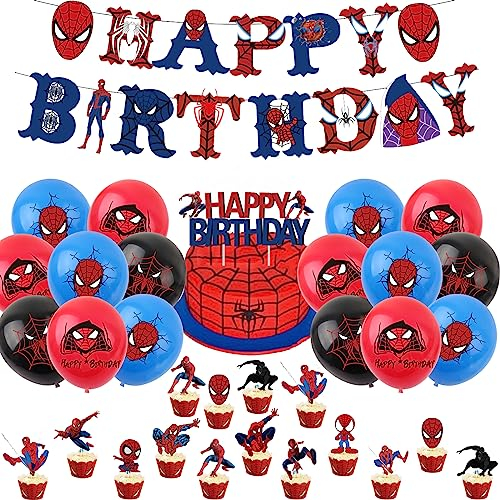 Spiderman Party Supplies Spider Man Birthday Decoration Spiderman Birthday Decorations Spider Man Balloons Birthday Spiderman Birthday Balloons Spider Man Cake Topper Spiderman Birthday Banners