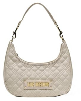 Love Moschino Quilted Shoulder Bag 26 cm, Avorio