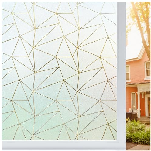 Beautysaid Film d'intimité pour fenêtre en Verre dépoli avec Motif Triangulaire, Anti-UV, Statique, sans Colle, pour Maison, Salle de Bain, Chambre à Coucher, Bureau, 60 x 300 cm
