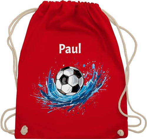 Turnbeutel Rucksack - Fußball Geschenk Fußballfan Geschenke Fußballbegeisterte I Fußballliebe - Unisize - Rot - turnsack jungen kinder stoffbeutel kindergarten fussball name beutel
