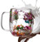Shurzzesj Tasses à fleurs séchées – Tasse à café en verre – Double paroi isolante pour boissons expresso pour lait et jus