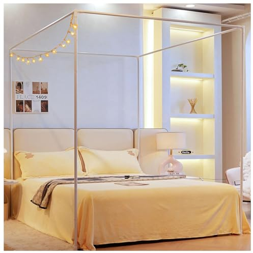 Himmelbettrahmen, Betthimmelrahmen, King-Size-Himmelbett, 4-Eckbett-Himmelbett, Pfostengestell, Himmelbettgestell, Queen-Size-4-Pfosten-Bettgestell, äußeres Bettstützdach, Twin