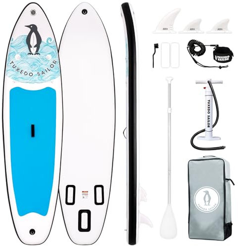 Tuxedo Sailor SUP Gonfiabile Adulti 320 cm Stand Up Paddle Board, Tavola da SUP Paddle Board con Accessori, Tavola Gonfiabile 2 Posti (Llight Blue)