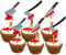 60Pcs Halloween Cupcake Toppers,Glitter Horror Blood Knife Cupcake Picks Killer Cake Decorations for Halloween Party Supplies,Blood Knife Style