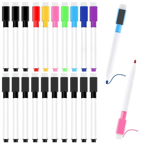 Magnetische Whiteboard Stifte Abwischbar Stifte 20 Stück Whiteboard Marker Magnetisch Magnettafel Stift 8 Farbe Whiteboard Stift White Board Marker Pens Whiteboard Marker Dünn für Büro Schule Zuhause