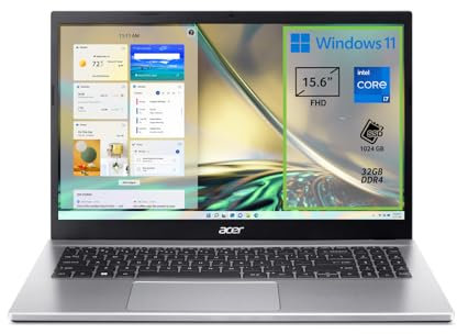 Acer Aspire 3 A315-59-74NY PC Portatile, Notebook, Processore Intel Core i7-1255U, RAM 32 GB DDR4, 1024 GB PCIe NVMe SSD, Display 15.6 FHD LCD, Scheda Grafica Intel Iris Xe, Windows 11 Home, Silver