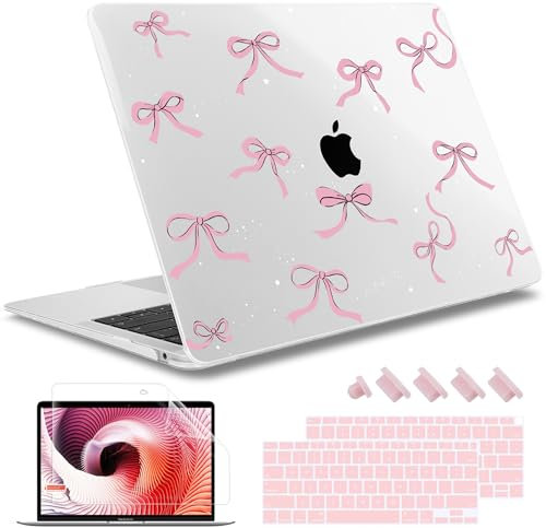 May Chen Compatible with MacBook Air 13 inch Case 2022 2021, 2020-2018 Release Model: M1 A2337 A2179 A1932, Plastic Hard Shell Case Cover for Mabook Air 13 inch with Retina Dispaly, Star Bow