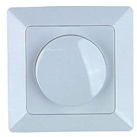 Regulador de luz empotrable conmutado, control de iluminación, ahorro energético, ajuste de brillo; ideal para ambientes interiores.