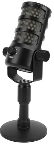 Fockety Microphone de Jeu, Micro à Condensateur USB pour Ordinateur PC, Suppression du Bruit, Prise de Son Claire, Volume Réglable, Micro à Condensateur HiFi avec Lumière Colorée Muette