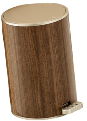 JISADER Pattumiera in Legno, Pattumiera a Pedale, Pattumiera Rotonda, Pattumiera a Pedale per Camera da Letto, Studio, Soggiorno, 12 Litri