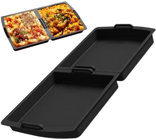 2 Stück Backschalenteiler Kompatibel für Tefal OptiGrill XL, Elite XL, Plus + XL, Elite Plus XL, Backschaleneinsatz aus Silikon, Backform für Braten Backen Grillen Backschale Zubehör Backform