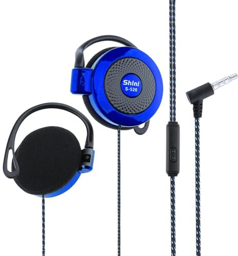 Generic S-520 - Auricolari a clip, con filo, con ganci per le orecchie, per sport e uso quotidiano