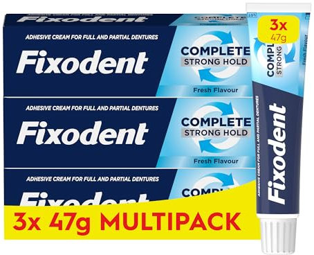 Fixodent Complete Denture Adhesive, Fresh Flavour 47g (Pack of 3)