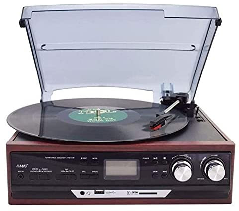 erkebspm Giocatori di Dischi, Altoparlanti del Sistema Hi-Fi del Giradischi Wireless di Musica, Giocatore di Registrazione in Vinile Stereo di Cartuccia Magnetica, BL (fonografo Vintage)