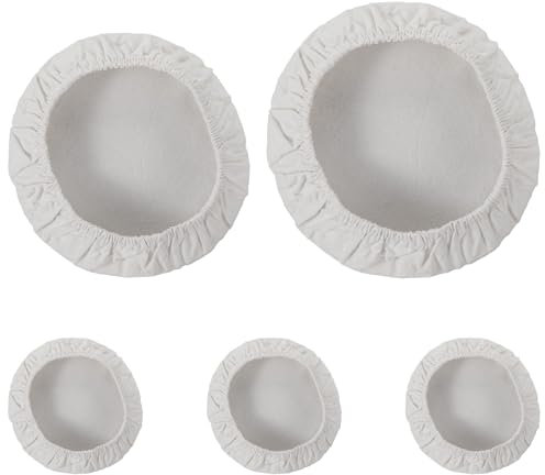 5Pcs Cloth Bowl Covers, Elastic Sourdough Jar Cover Reusable Bread Proofing Cover Breathable Bread Fermentation Lids for Sourdough Starter Jars Mason Jars Bowls (3 Size)