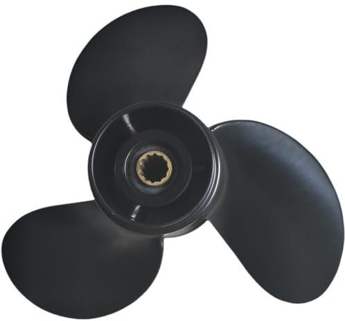 Boat Engine Propellers for HANGKAI 2 Stroke 12 HP Outboard Motor, 8.5 Diameter x 9 Pitch 3 Blade 12 Spline Tooth