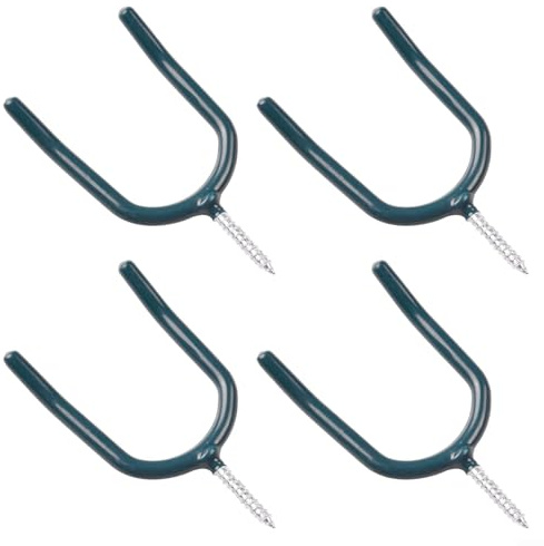Springwillfly 4PCS U Shaped Screw Hooks Perfect for Hanging Garage and for Garden Tools on Walls