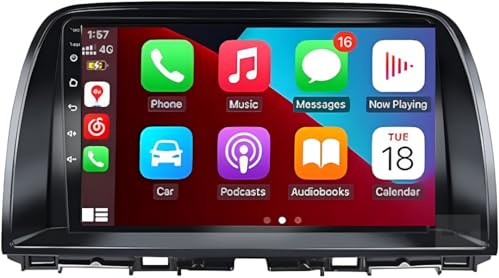 Autoradio Android 14 - Ford Fiesta 2006-2009 Apple CarPlay e Android Auto, display touchscreen CarPlay da 9 pollici, sistema autoradio multimediale wireless HD da 2 GB/32 GB | Wi-Fi, RDS, DAB