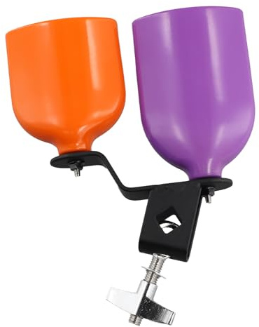 Asyduey Double Cowbell Bell Music Drum Cowbell High Low Sound Knocker Drum Percussion Instrument Part Accessories +Orange