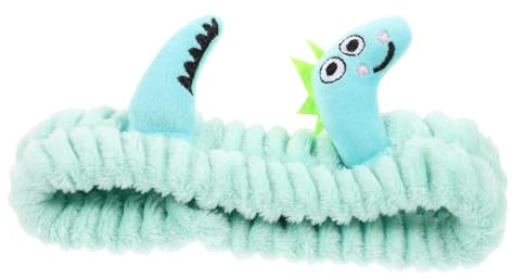 Cartoon Dinosaurier Stirnband aus Korallenfleece für Gesichtspflege Damen