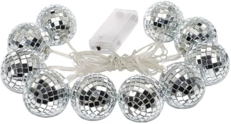 BESPORTBLE Disco Ball Balls Light Christmas Hanging Planter Glitter Mirror Discos Garden Mini, Festival LED Ornaments, Fairy Reflective Party Decoration Stage Props, Silver