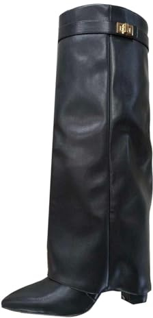 Scarpe da donna Stivali con tacco alto, 02 nero, 36 EU