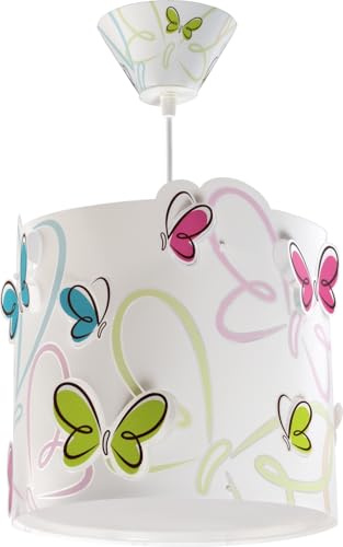 Dalber Kinder Pendelleuchte Butterfly Schmetterlinge 62142M, Blau | Hängelampe; Deckenleuchte; Kinderzimmer; E27 - 1 x 15W