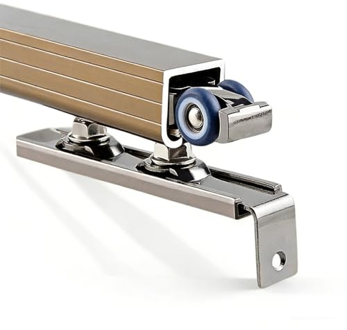 Kit Rail Porte Coulissante Suspendue Invisible avec roulettes, Kit de Quincaillerie Para Porte Coulissante Placard Grange - DIY Recoupable, Alliage d'Aluminium